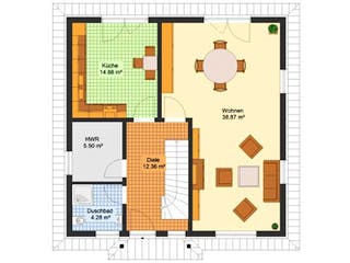 Massivhaus Stadtvilla TELTOW von Aktuell Bau, Stadtvilla Grundriss 2