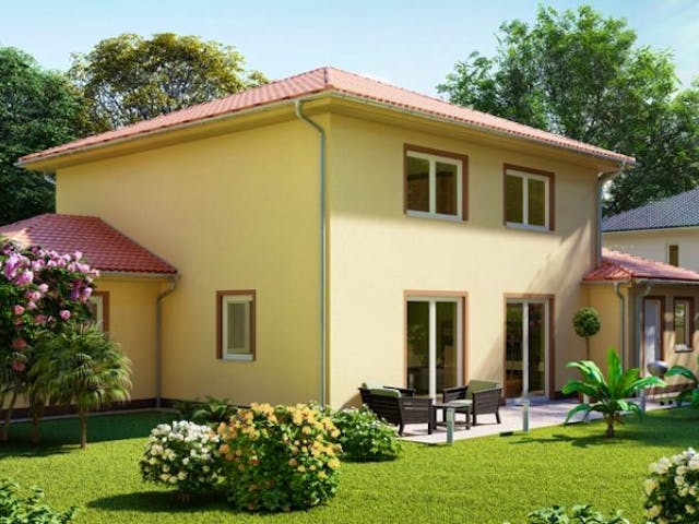 Massivhaus Stadtvilla VALENCIA von Aktuell Bau, Stadtvilla Außenansicht 1