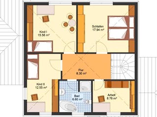 Massivhaus Stadtvilla VALENCIA von Aktuell Bau, Stadtvilla Grundriss 2