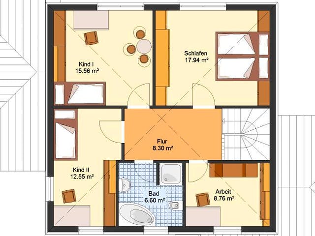 Massivhaus Stadtvilla VALENCIA von Aktuell Bau, Stadtvilla Grundriss 2