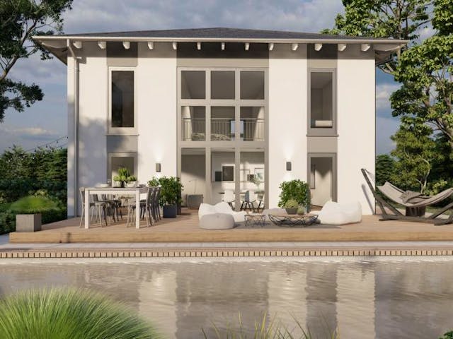 Massivhaus Stadtvilla Wassenach 40-020 von Econ Das Haus, Stadtvilla Außenansicht 1 Massivhaus Stadtvilla Wassenach 40-020 von Econ Das Haus, Stadtvilla Außenansicht 1