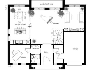 Massivhaus TOSKANA 150 von domoplan massivhaus, Stadtvilla Grundriss 2