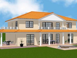 Massivhaus TOSKANA 250 mit ELW von domoplan massivhaus, Stadtvilla Außenansicht 1