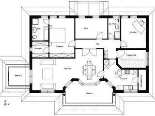 Massivhaus TOSKANA 250 mit ELW von domoplan massivhaus, Stadtvilla Grundriss 2