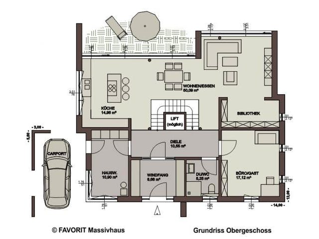 Massivhaus Twenty Five 220 (inactive) von FAVORIT Massivhaus Schlüsselfertig ab 481810€, Cubushaus Grundriss 1