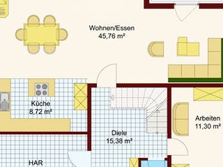 Massivhaus Villa Florenz von Elmbau, Stadtvilla Grundriss 2