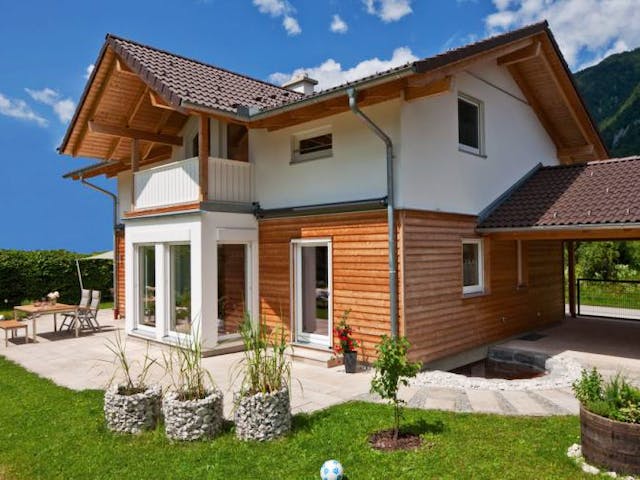 Fertighaus Vitalhaus Bad Reichenhall von Regnauer Hausbau Schlüsselfertig ab 481000€,  Außenansicht 1
