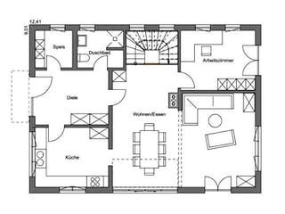 Fertighaus Vitalhaus Bayerisch Gmain von Regnauer Hausbau Schlüsselfertig ab 572475€, Grundriss 1