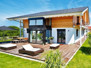 Fertighaus Vitalhaus Oberpframmern von Regnauer Hausbau Schlüsselfertig ab 618925€, Außenansicht 2