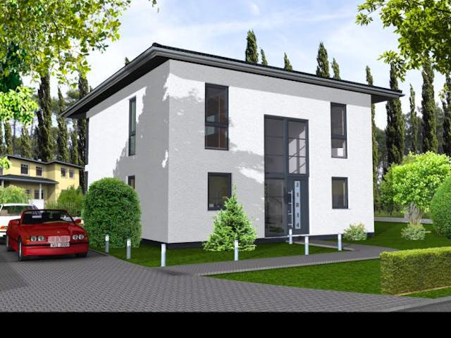 Massivhaus Würzburg 155 von PRO-IM Neo, Stadtvilla Außenansicht 1 Massivhaus Würzburg 155 von PRO-IM Neo, Stadtvilla Außenansicht 1