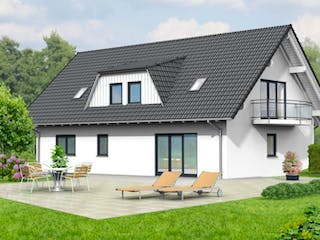 Massivhaus Zweifamilienhaus 143 von Grundsteinhaus Schlüsselfertig ab 277800€, Außenansicht 1