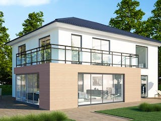 Massivhaus Zweifamilienhaus ZH185 Variante K von Baudirekt,  Außenansicht 1