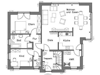 Massivhaus Zweifamilienhaus ZH185 Variante K von Baudirekt,  Grundriss 2