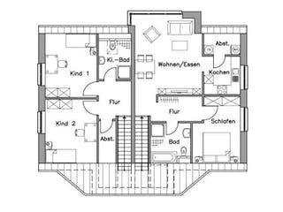 Massivhaus Zweifamilienhaus ZH200 Variante M von Baudirekt, Grundriss 2