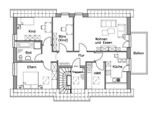 Massivhaus Zweifamilienhaus ZH210 Variante K von Baudirekt, Grundriss 1