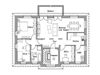 Massivhaus Zweifamilienhaus ZH210 Variante M von Baudirekt,  Grundriss 1