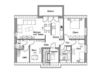 Massivhaus Zweifamilienhaus ZH210 Variante T von Baudirekt, Grundriss 2