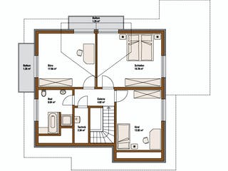 Fertighaus MH Bad Vilbel von WEISS Holzhaus, Satteldach-Klassiker Grundriss 2