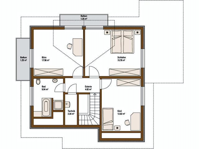 Fertighaus MH Bad Vilbel von Fertighaus WEISS Schlüsselfertig ab 358000€, Satteldach-Klassiker Grundriss 2