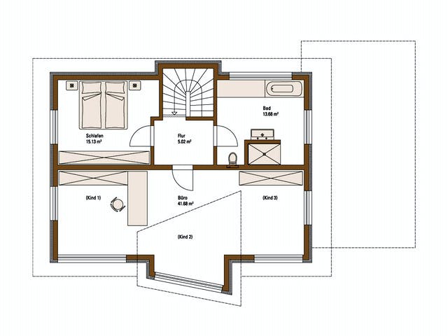 Fertighaus MH Erlangen von Fertighaus WEISS Schlüsselfertig ab 459710€, Satteldach-Klassiker Grundriss 2