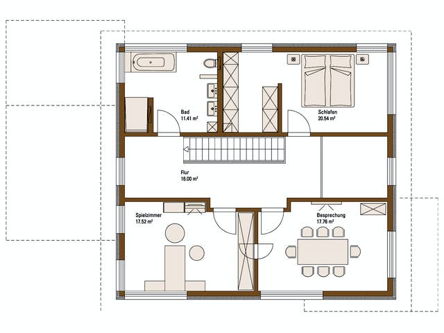 Fertighaus MH Mannheim - FUTURE von Fertighaus WEISS Schlüsselfertig ab 518512€, Satteldach-Klassiker Grundriss 2