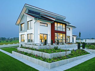 Fertighaus MH STYLE von WEISS Holzhaus Schlüsselfertig ab 609419€, Pultdachhaus Außenansicht 1