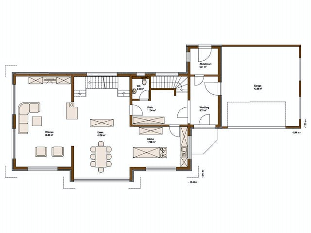 Fertighaus MH STYLE von Fertighaus WEISS Schlüsselfertig ab 585980€, Pultdachhaus Grundriss 1