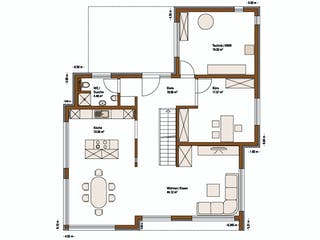 Fertighaus MH Ulm von WEISS Holzhaus Schlüsselfertig ab 520403€, Satteldach-Klassiker Grundriss 1