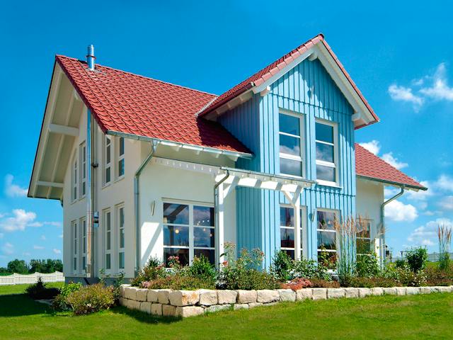 Fertighaus MH VISION von Fertighaus WEISS Schlüsselfertig ab 429926€, Satteldach-Klassiker Außenansicht 1