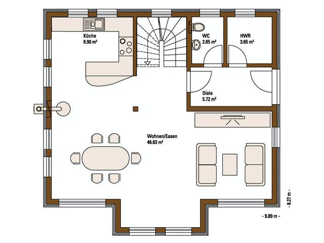 Fertighaus MH VISION von Fertighaus WEISS Schlüsselfertig ab 388934€, Satteldach-Klassiker Grundriss 1