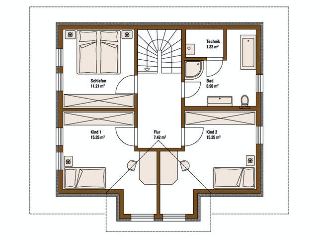 Fertighaus MH VISION von Fertighaus WEISS Schlüsselfertig ab 388934€, Satteldach-Klassiker Grundriss 2