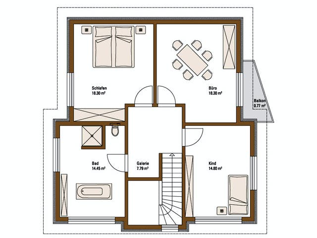 Fertighaus MH Villingen-Schwenningen von Fertighaus WEISS Schlüsselfertig ab 421560€, Pultdachhaus Grundriss 2