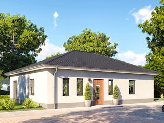 Massivhaus Cannes von MHW Haas Wohnbau, Bungalow Außenansicht 2