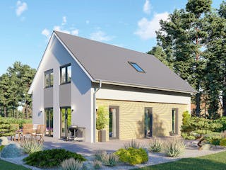 Massivhaus Milano von MHW Haas Wohnbau, Satteldach-Klassiker Außenansicht 1