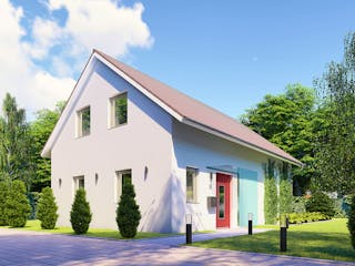 Massivhaus Verona von MHW Haas Wohnbau, Satteldach-Klassiker Außenansicht 2