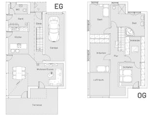 Massivhaus Bauhaus Eberhardt von MYMassivhaus, Cubushaus Grundriss 1