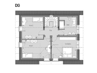 Massivhaus Passivhaus Hägele mit Lichthof von MYMassivhaus, Satteldach-Klassiker Grundriss 2