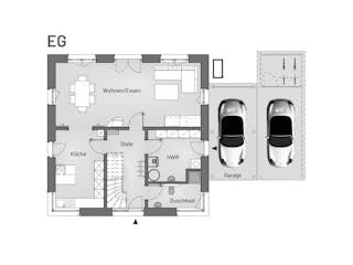 Massivhaus Stadtvilla Pils von MYMassivhaus, Stadtvilla Grundriss 1