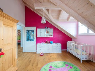 Blockhaus D162 Krastel von Frammelsberger R. Ingenieur-Holzbau, Satteldach-Klassiker Innenansicht 6