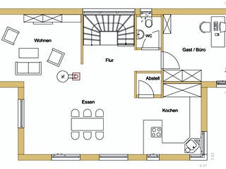 Blockhaus D144 Schwarzwasser von Frammelsberger R. Ingenieur-Holzbau, Satteldach-Klassiker Grundriss 1