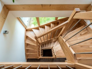 Blockhaus D144 Schwarzwasser von Frammelsberger R. Ingenieur-Holzbau, Satteldach-Klassiker Innenansicht 6