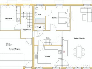 Blockhaus B420 Montigel von Frammelsberger R. Ingenieur-Holzbau, Blockhaus Grundriss 1