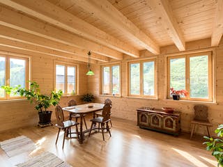 Blockhaus B420 Montigel von Frammelsberger R. Ingenieur-Holzbau, Blockhaus Innenansicht 4