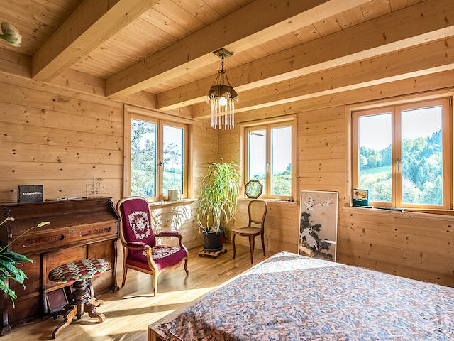 Blockhaus B420 Montigel von Frammelsberger R. Ingenieur-Holzbau, Blockhaus Innenansicht 5
