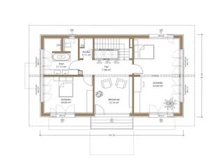 Fertighaus Haus Jacobi von Naturholzhaus Bayern, Satteldach-Klassiker Grundriss 2