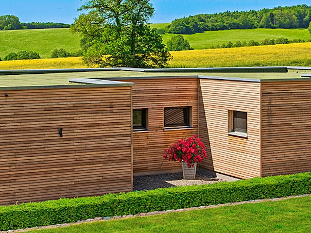 Fertighaus Haus Martha von Naturholzhaus Bayern, Bungalow Außenansicht 1