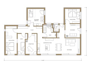 Fertighaus Haus Martha von Naturholzhaus Bayern, Bungalow Grundriss 1