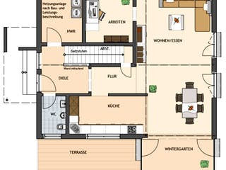 Fertighaus MH Wuppertal - NEO 312 von FingerHaus Schlüsselfertig ab 421630€, Satteldach-Klassiker Grundriss 1
