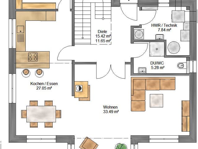 Fertighaus New Edition 179 von Suckfüll Energiesparhaus Schlüsselfertig ab 388710€, Satteldach-Klassiker Grundriss 1