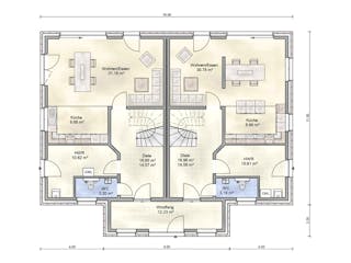 Massivhaus Laboe von Nissen Massivhaus, Stadtvilla Grundriss 1